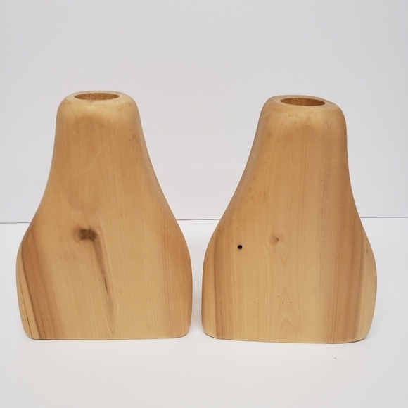 Veronicas Aspen Works Colorado Wood Leaf Log Cabin Candle Holder Set - Picture 2 of 7